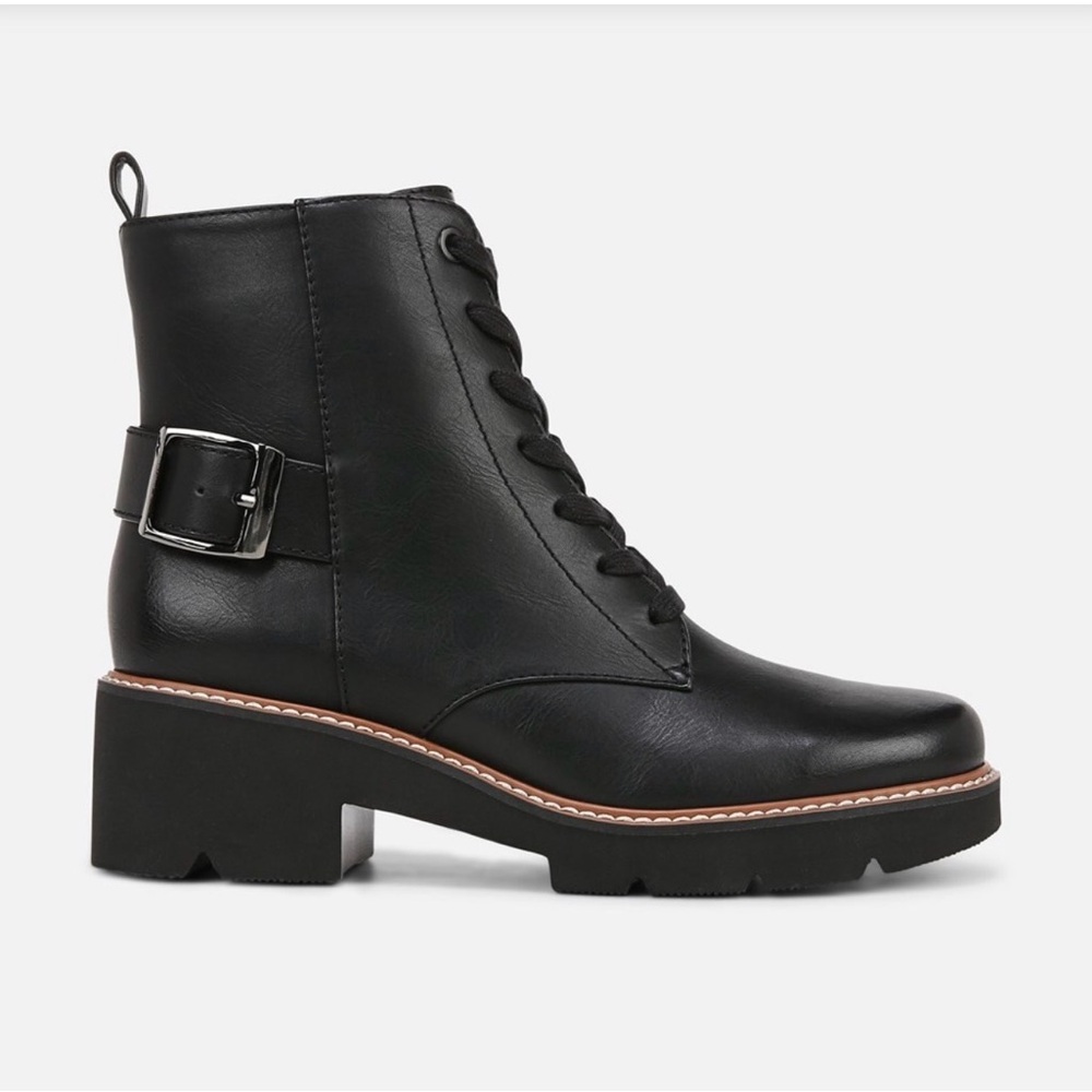Naturalizer Cabaret Ankle Black Lace Up Boots - Picture 2 of 7